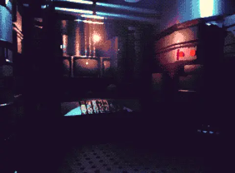 pixel art scene from 3D